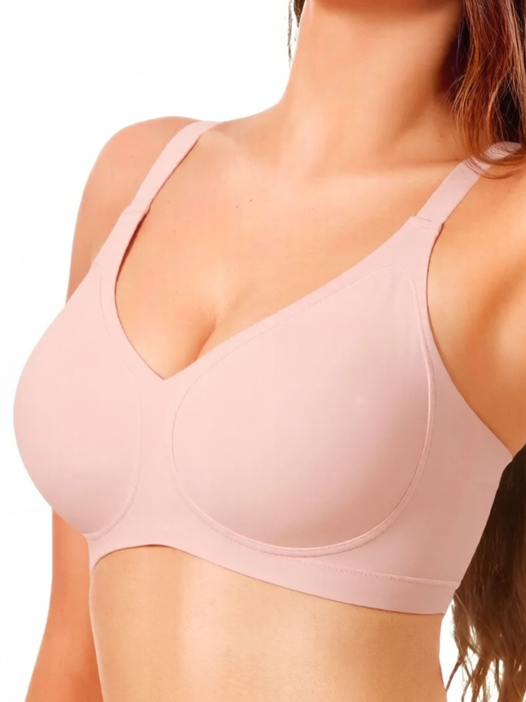 Wireless V-Neck Push Up Seamless Bra