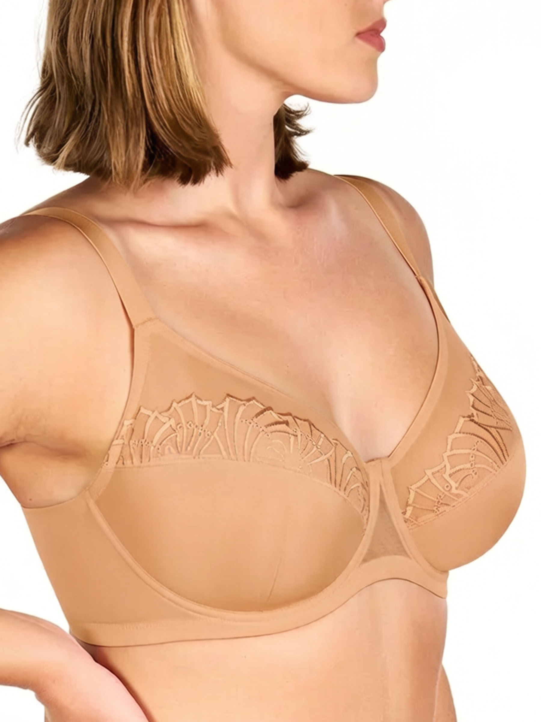 Full Coverage Unlined Underwire Wireless Minimizer Bra