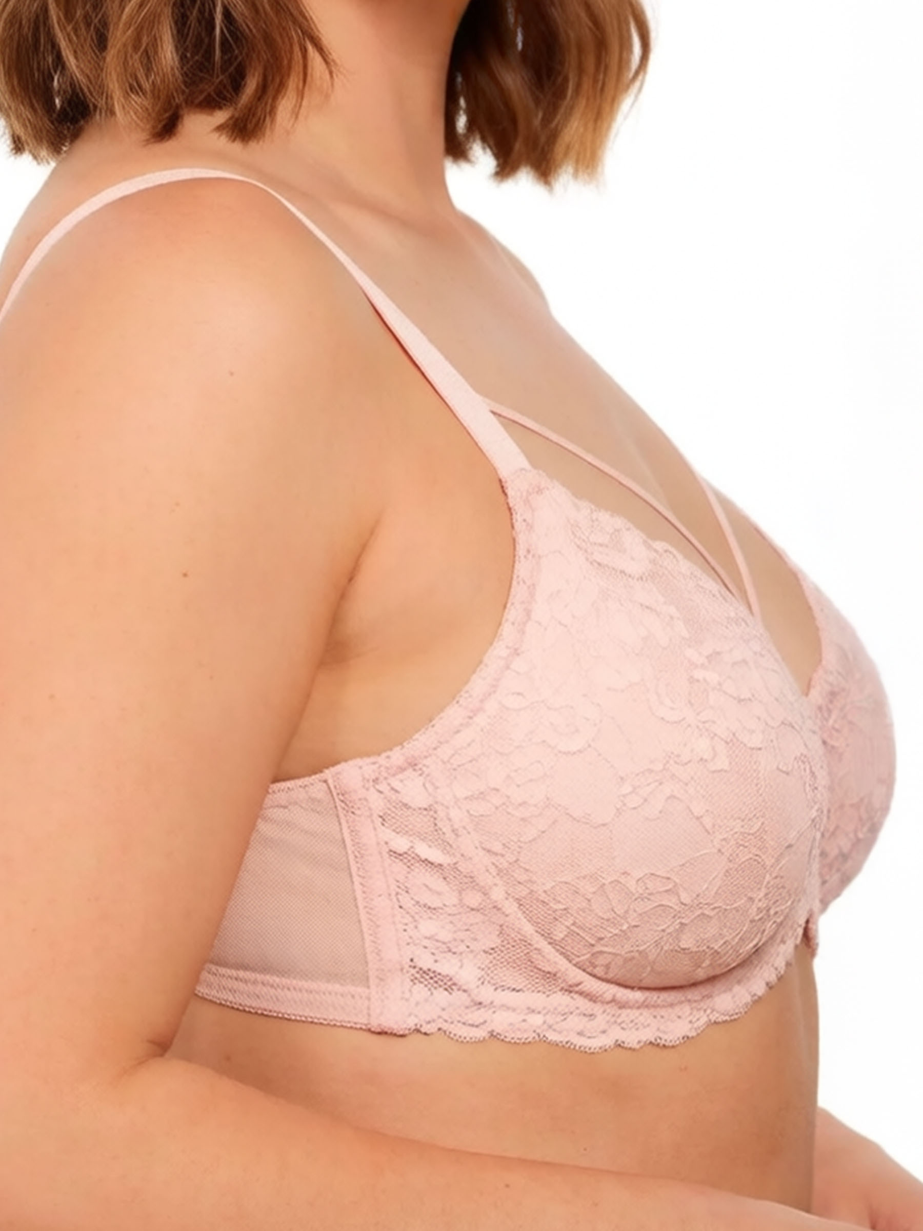 Unlined Lace Full Coverage Underwire Bra