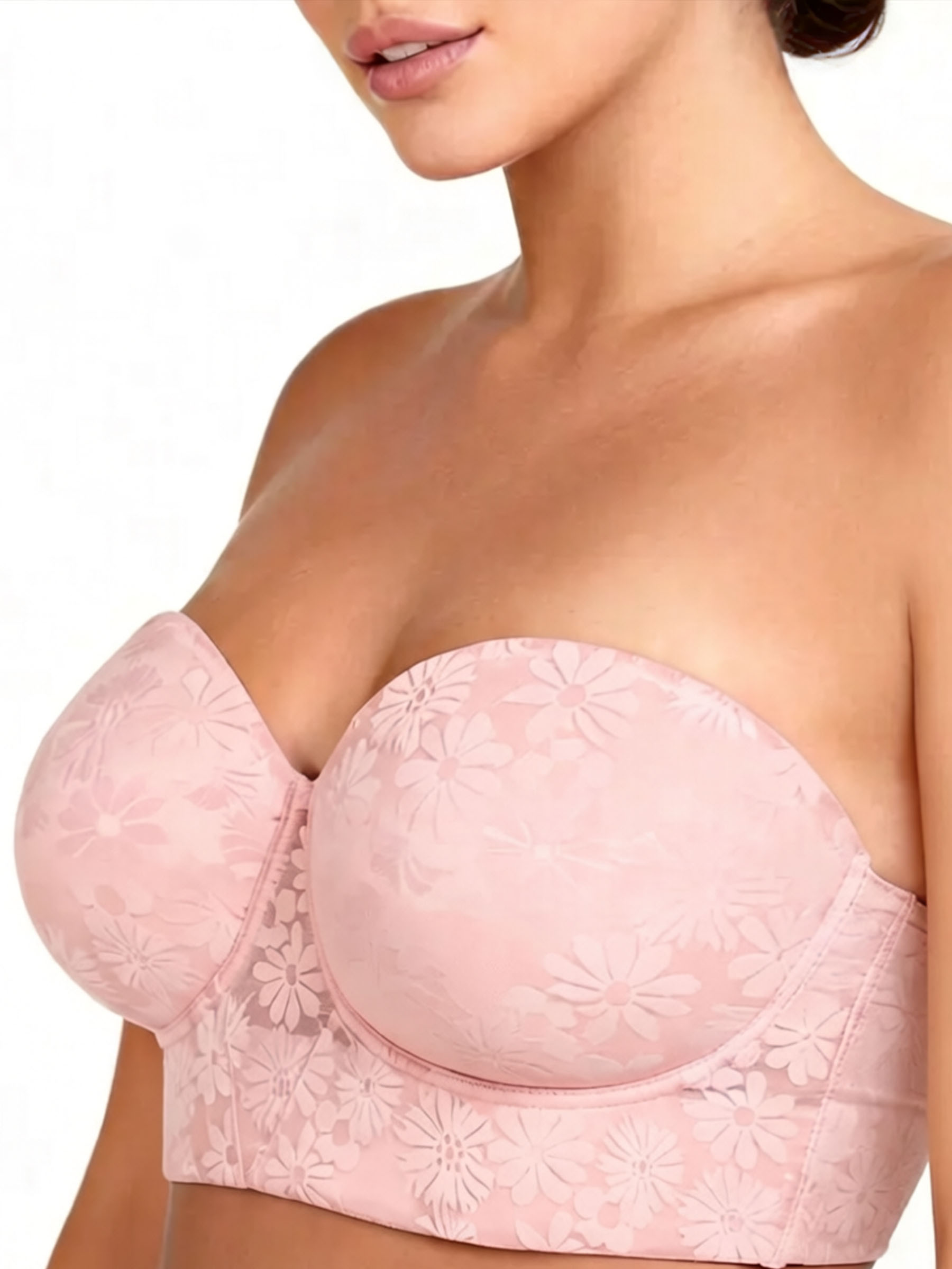 Strapless Longline Push Up Corset Bra