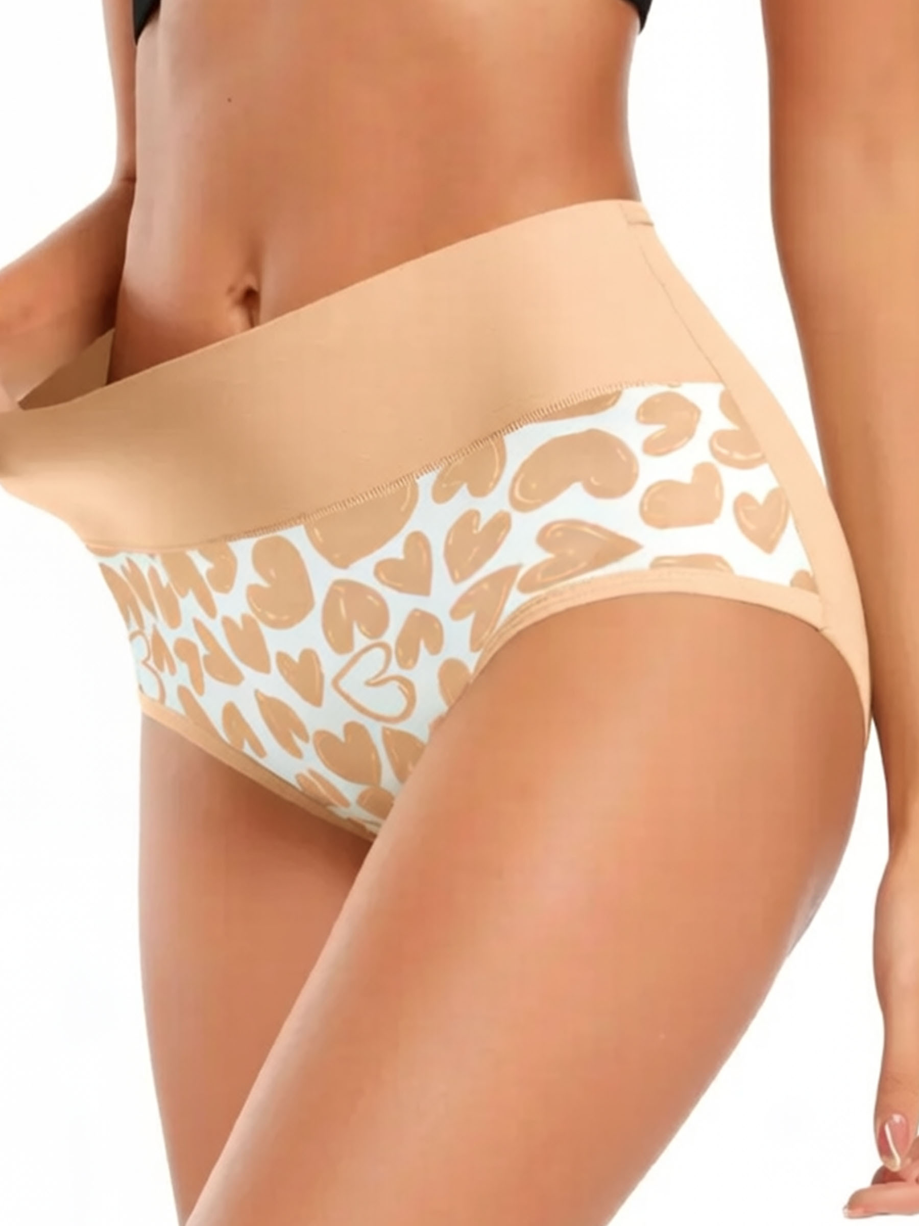 High Waist Cotton Briefs with Stretchy Waistband - Cute Print Postpartum Underwear