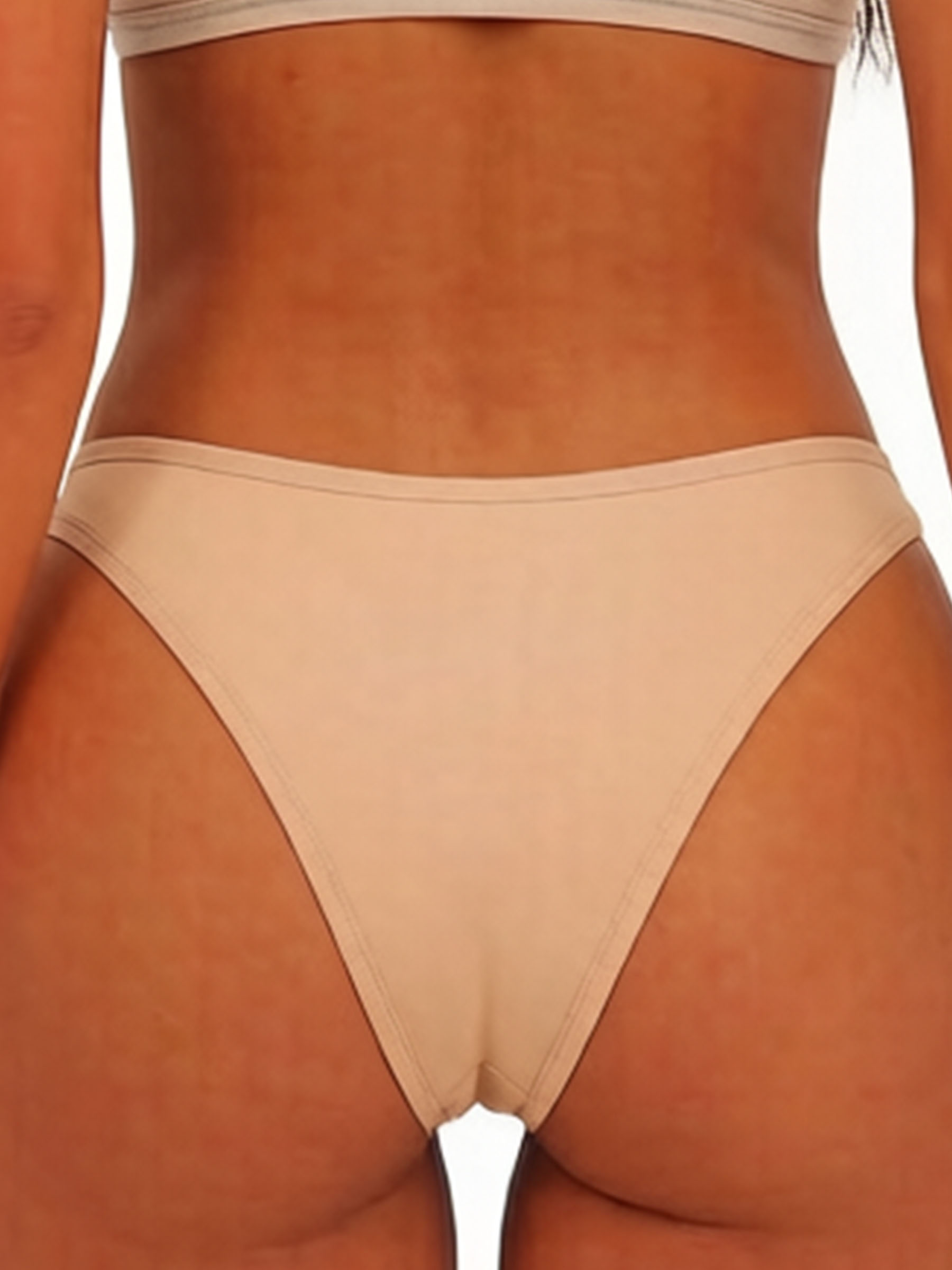 Low Rise Ribbed Cotton Thongs - Soft Breathable High-Cut Underwear