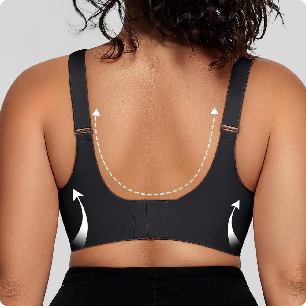 Wireless V-Neck Crossover Mesh Support Bra