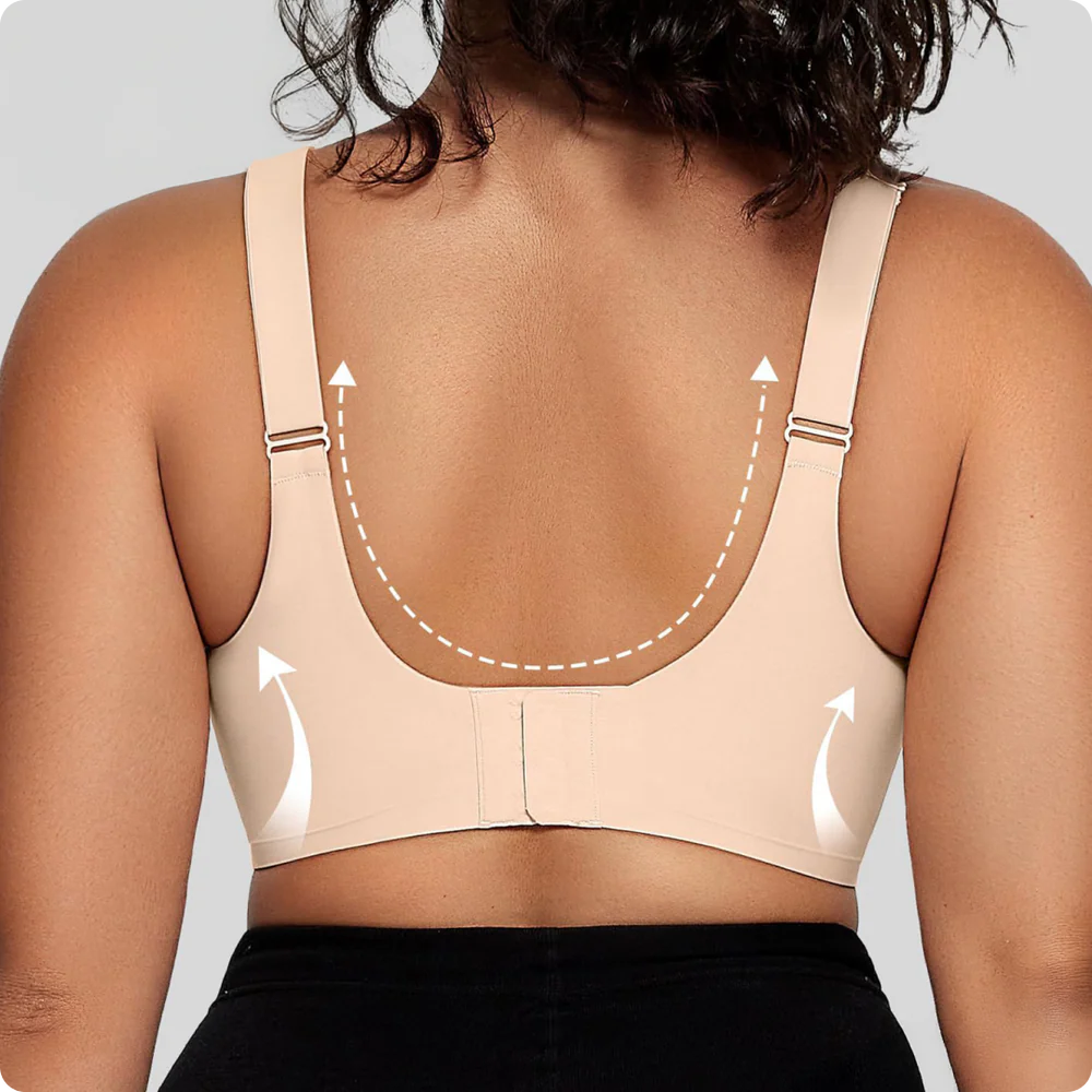 Wireless V-Neck Crossover Mesh Support Bra