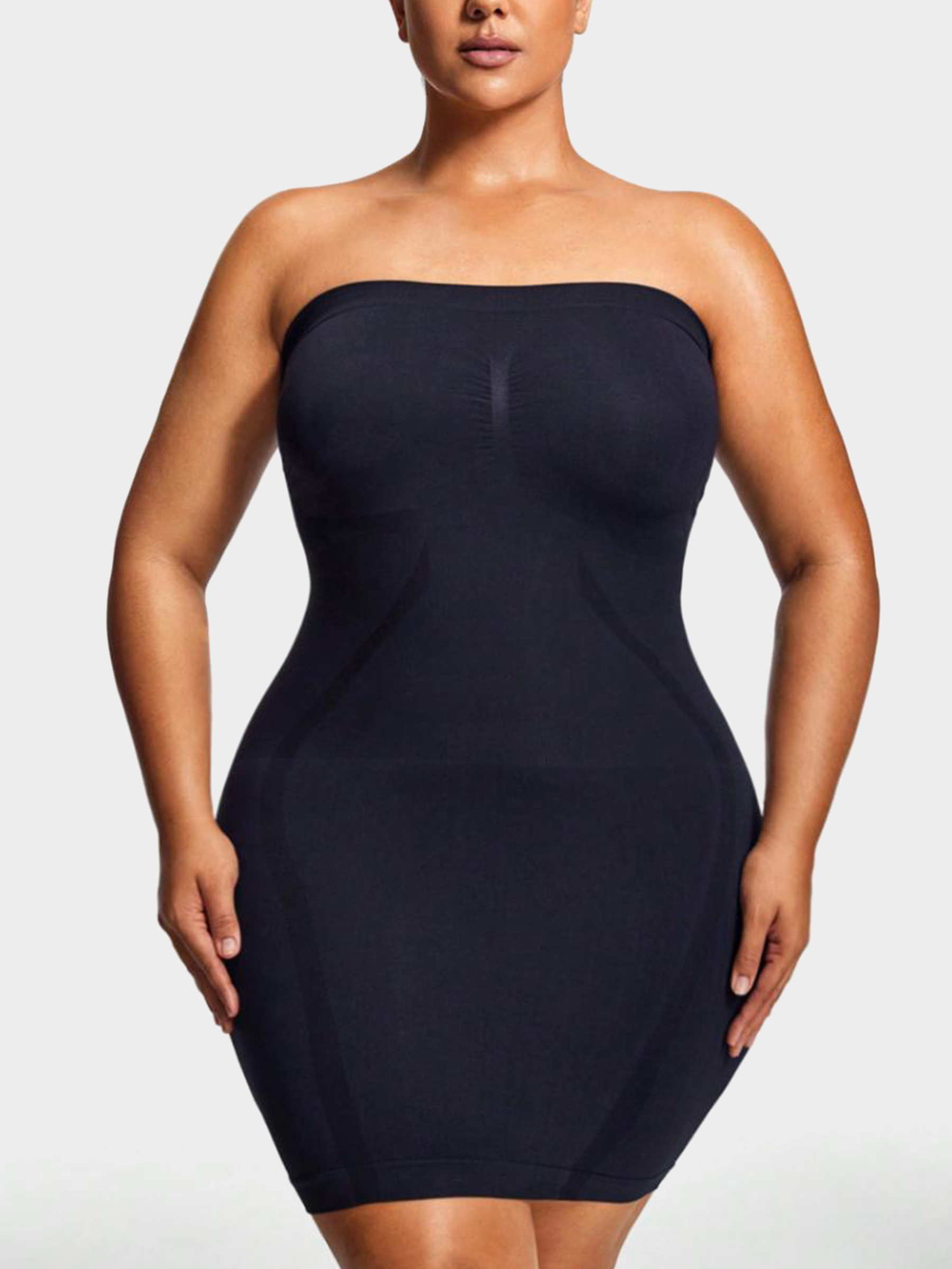 Plus Size Strapless Contour-Line Firm Shaping Mini Dress