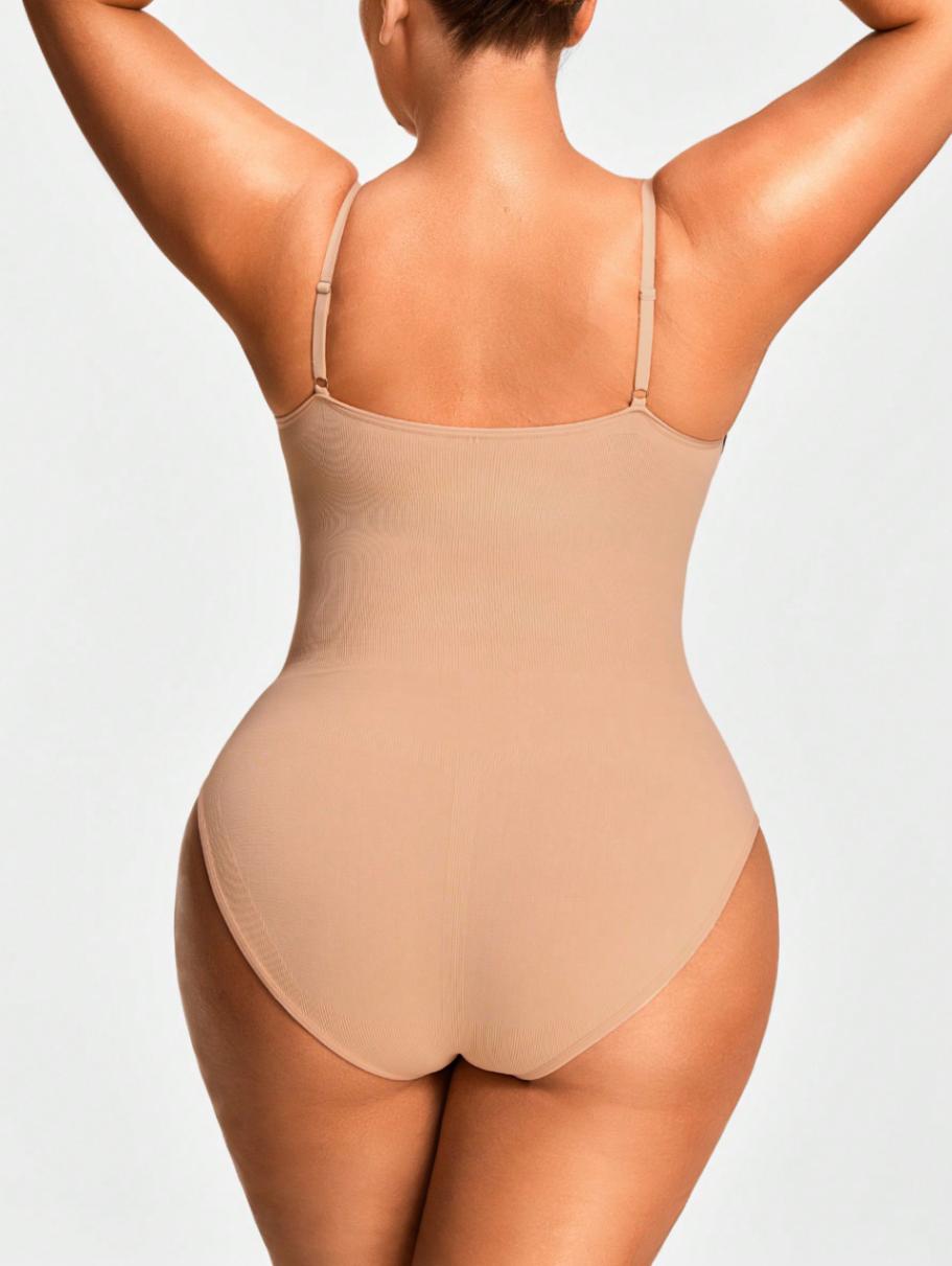 Plus Size Open-Bust Tummy Control Thong Bodysuit