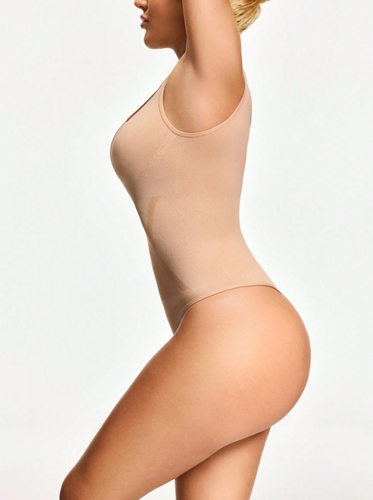 Sleeveless Bust-Lift Tummy Control Thong Bodysuit