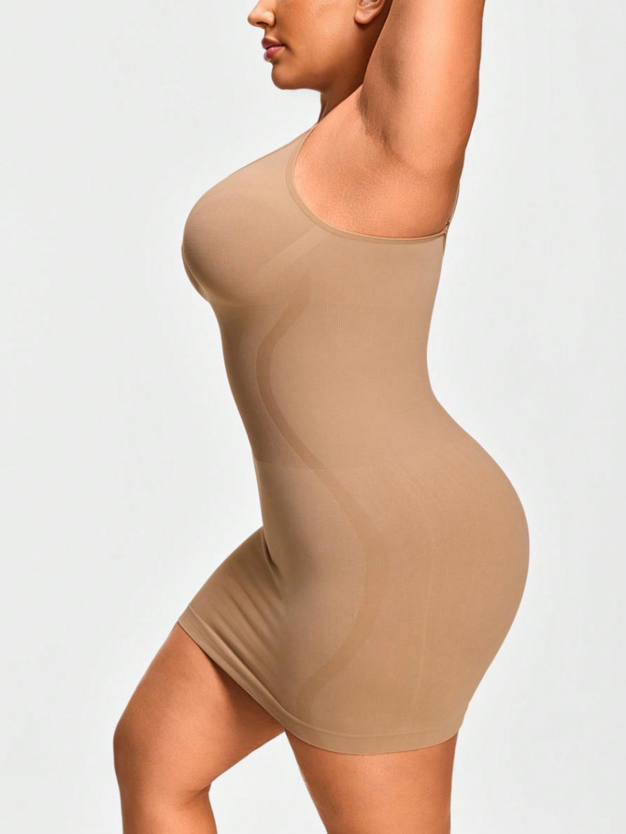 Plus Size Adjustable Strap Mini Bodycon Shaping Dress