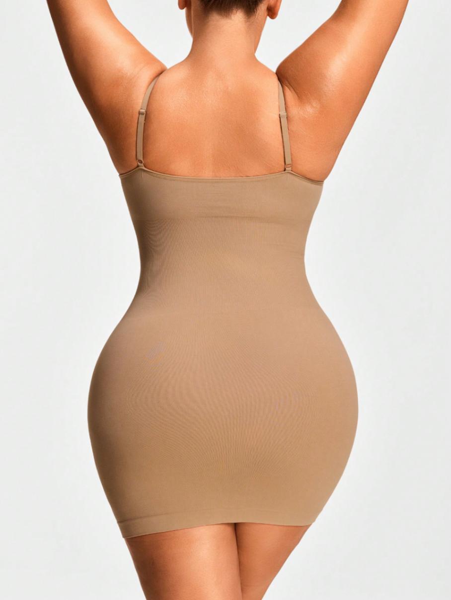 Plus Size Adjustable Strap Mini Bodycon Shaping Dress