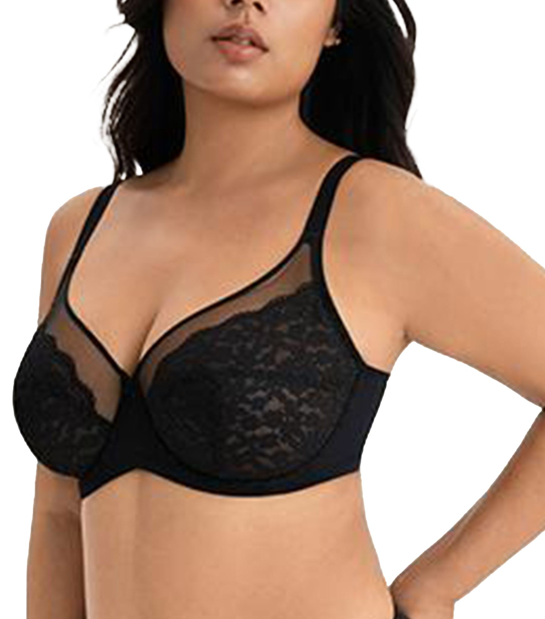 Daisy Floral Lace Unlined Underwire Minimizer Bra
