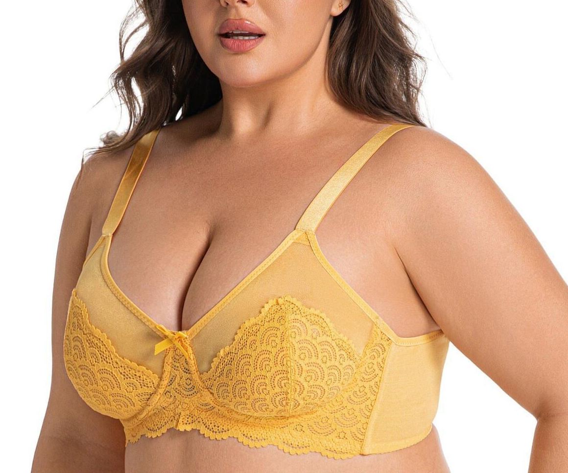 French Lace Underwire Bra with Full Coverage & Side Support