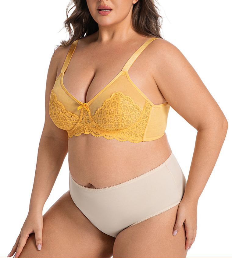 French Lace Underwire Bra with Full Coverage & Side Support