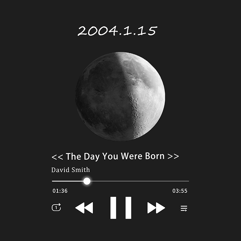 Cuadro de Foto de Canciones con Portada de Álbum Personalizada Reproductor Musical con Canción Completa