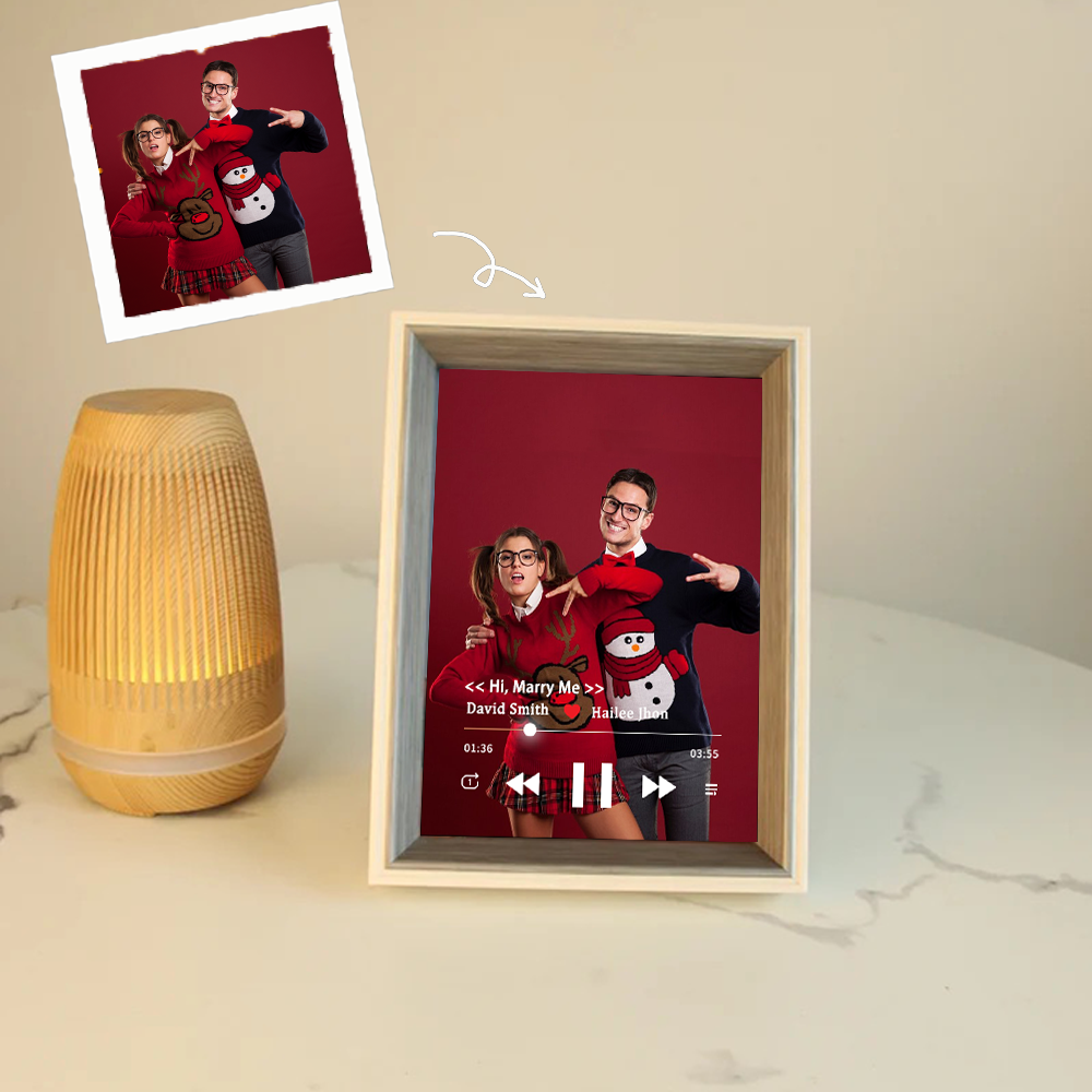 Marco Musical para Fotos con Tu Canción y Foto Cuadro de Foto con Canción y Reproductor de Canción Completa