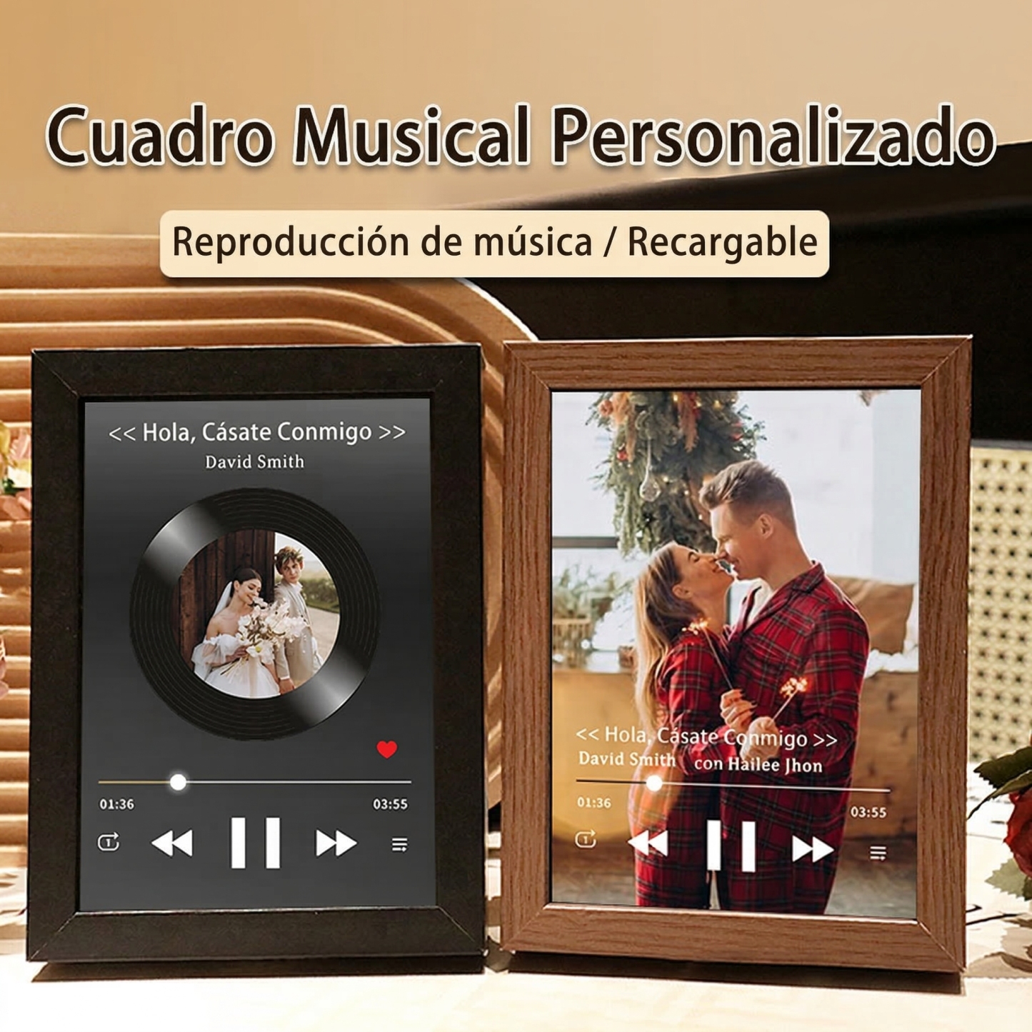 Cuadro de Foto de Canciones con Portada de Álbum Personalizada Reproductor Musical con Canción Completa