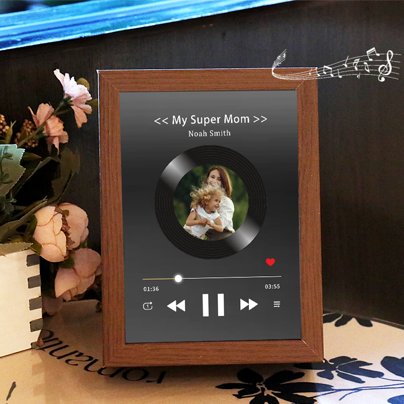 Marco Musical para Fotos con Canción Completa Cuadro de Música Personalizado Regalo del Día de la Madre