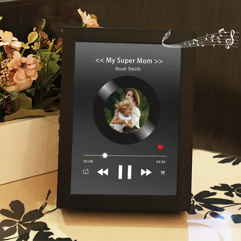 Marco Musical para Fotos con Canción Completa Cuadro de Música Personalizado Regalo del Día de la Madre