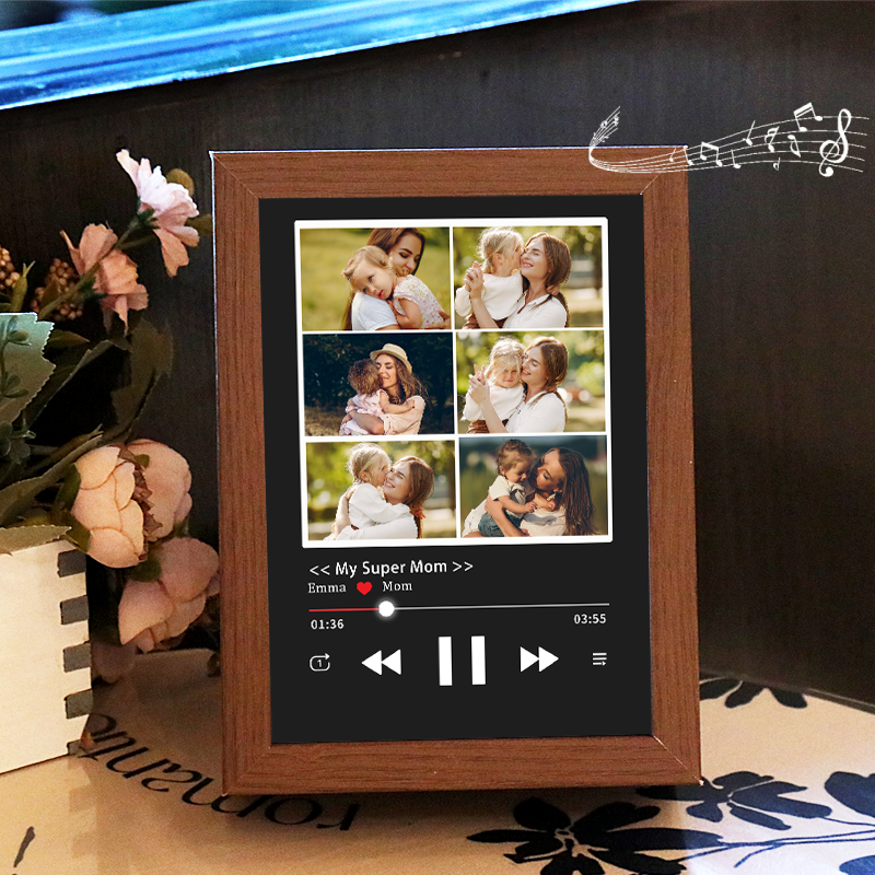 Marco Musical para Fotos con Canción Completa Cuadro de Música Personalizado Regalo del Día de la Madre