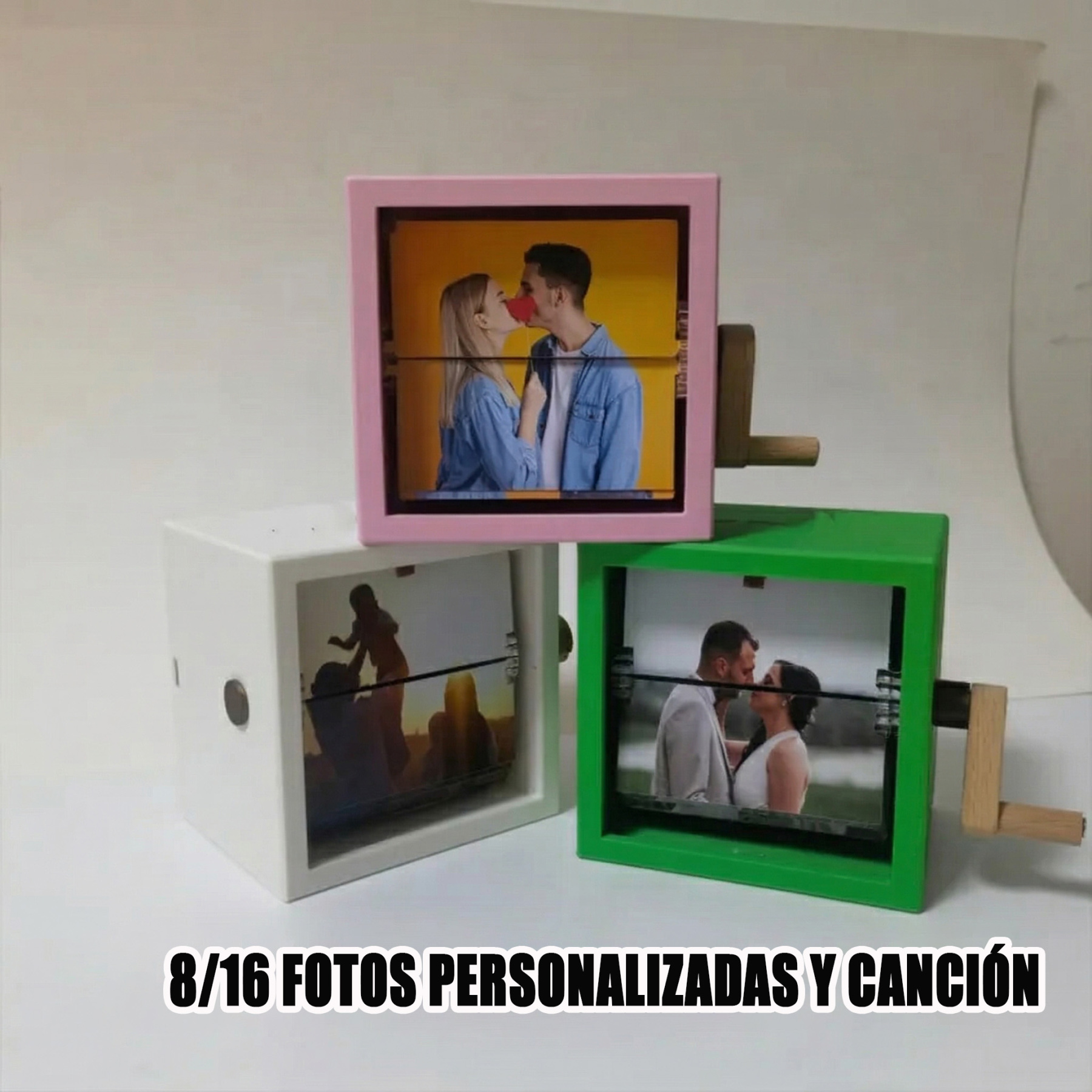 Marco Musical Flipbook Personalizado de Acrílico en Color Cuadros de Fotografías para Regalos San Valentin