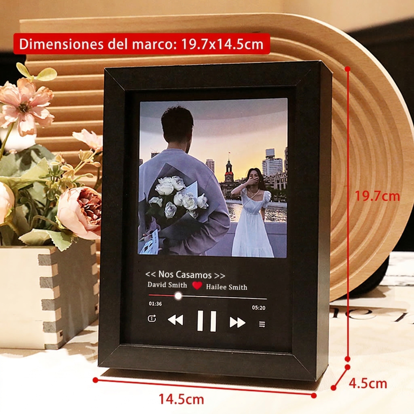 Cuadro de Foto de Canciones con Portada de Álbum Personalizada Reproductor Musical con Canción Completa