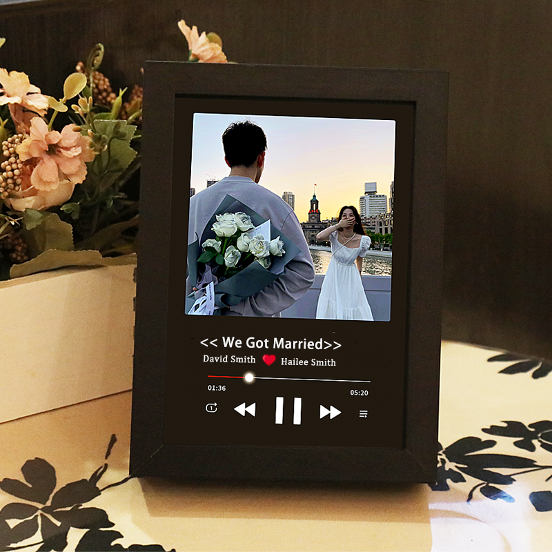 Cuadro de Canciones con Portada de Álbum y Foto Personalizada Reproductor Musical con Canción Completa