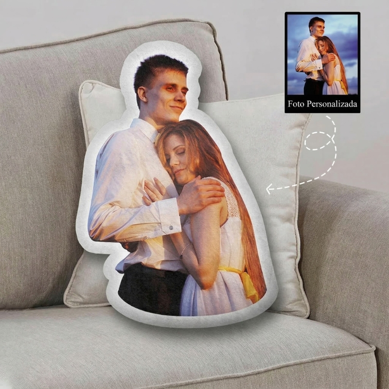 Cojín Personalizado con Foto en 3D para Parejas Almohada Personalizada para San Valentín Regalo de Boda