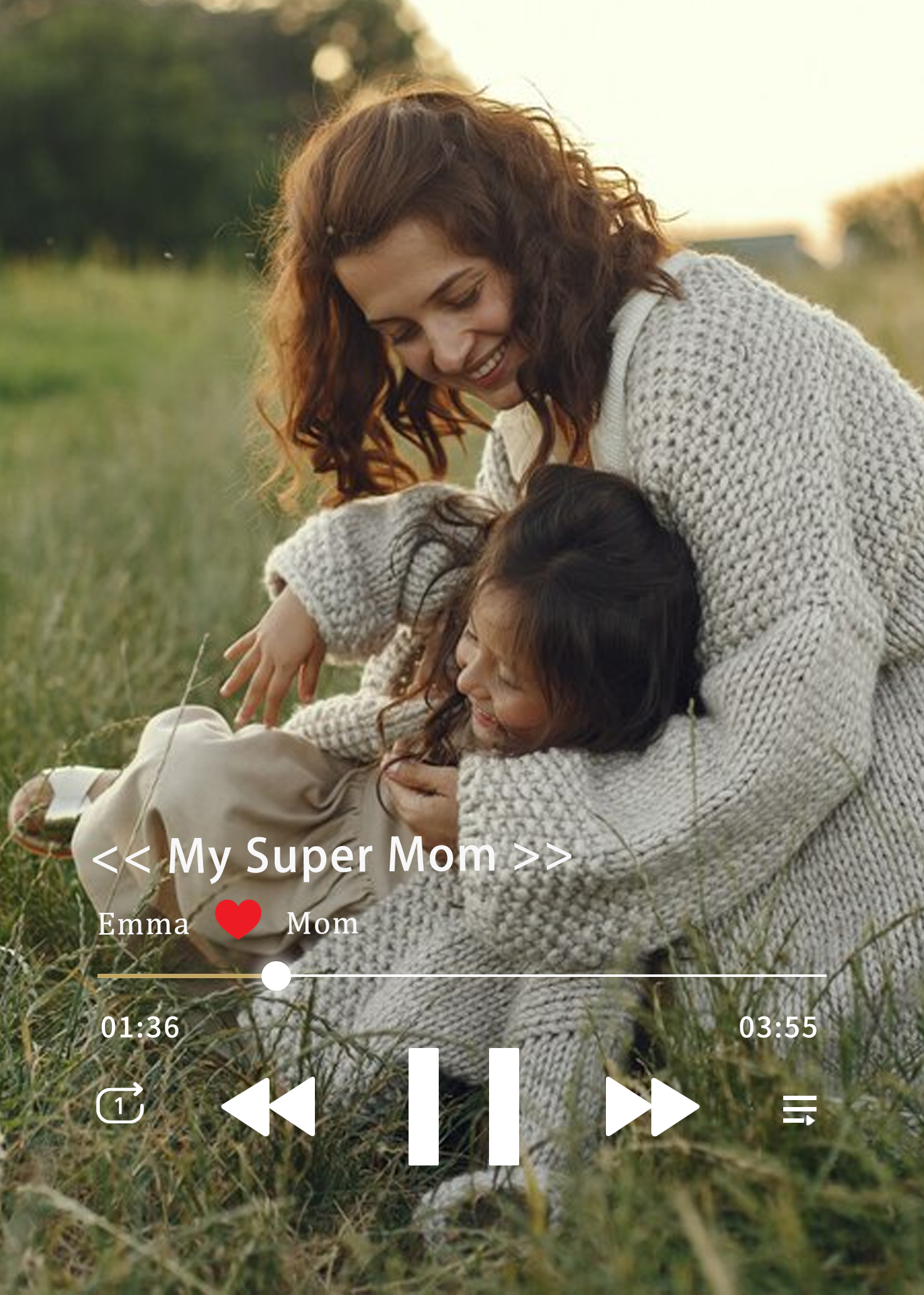 Marco Musical para Fotos con Canción Completa Cuadro de Música Personalizado Regalo del Día de la Madre
