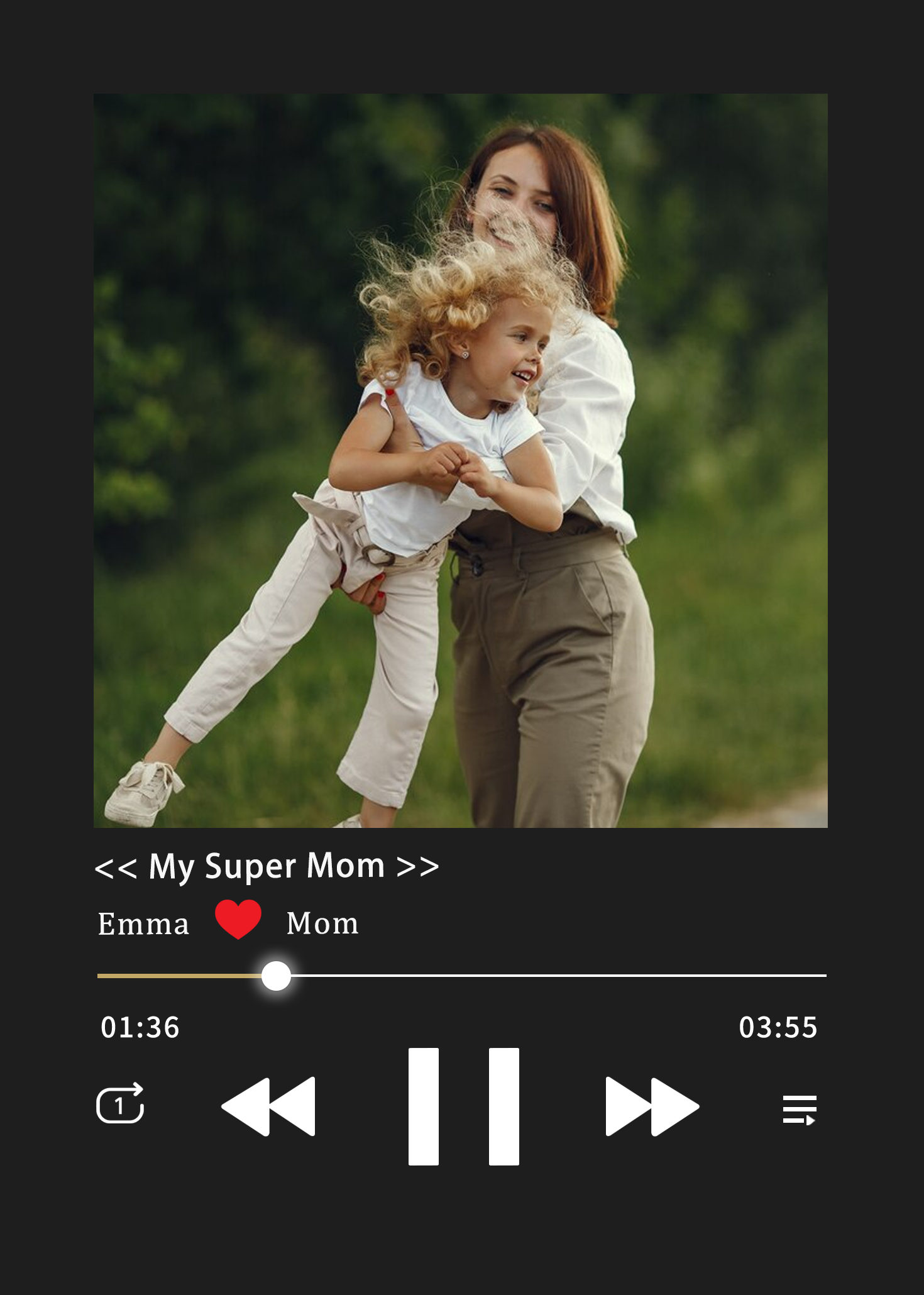Marco Musical para Fotos con Canción Completa Cuadro de Música Personalizado Regalo del Día de la Madre