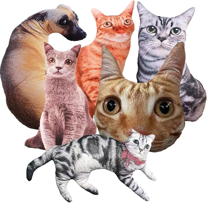 Cojín Personalizado con Fotos de Mascotas en 3D Diseño Divertido Ugly-Cute Regalo de Navidad para Perros y Gatos