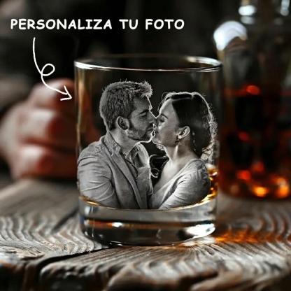 Vaso de Whisky Grabado con Foto Vaso Whisky Personalizado para Regalo de Él y Amantes del Bourbon