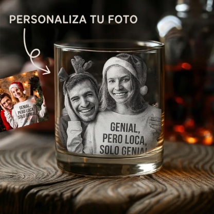 Vaso Whisky Personalizado con Foto y Nombre Vaso de Whisky Grabado para Regalo de Navidad