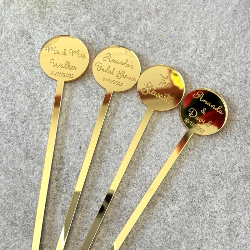 Agitadores de Bebidas Personalizados para Boda con Nombre y Fecha Palitos para Cócteles Regalos para la Fiesta de Bodas