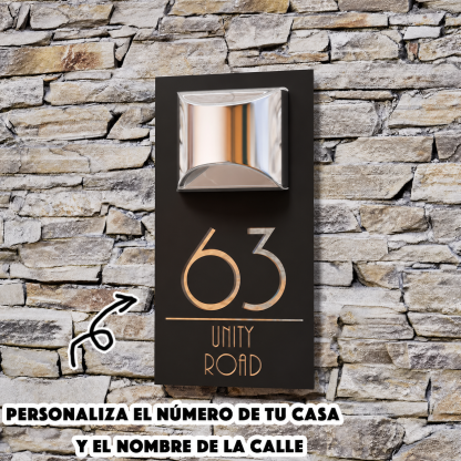 Números de Casa Iluminados Solares Personalizados de Espejo Cortados con Láser con LED Placa de Dirección Impermeable Regalo de Inauguración