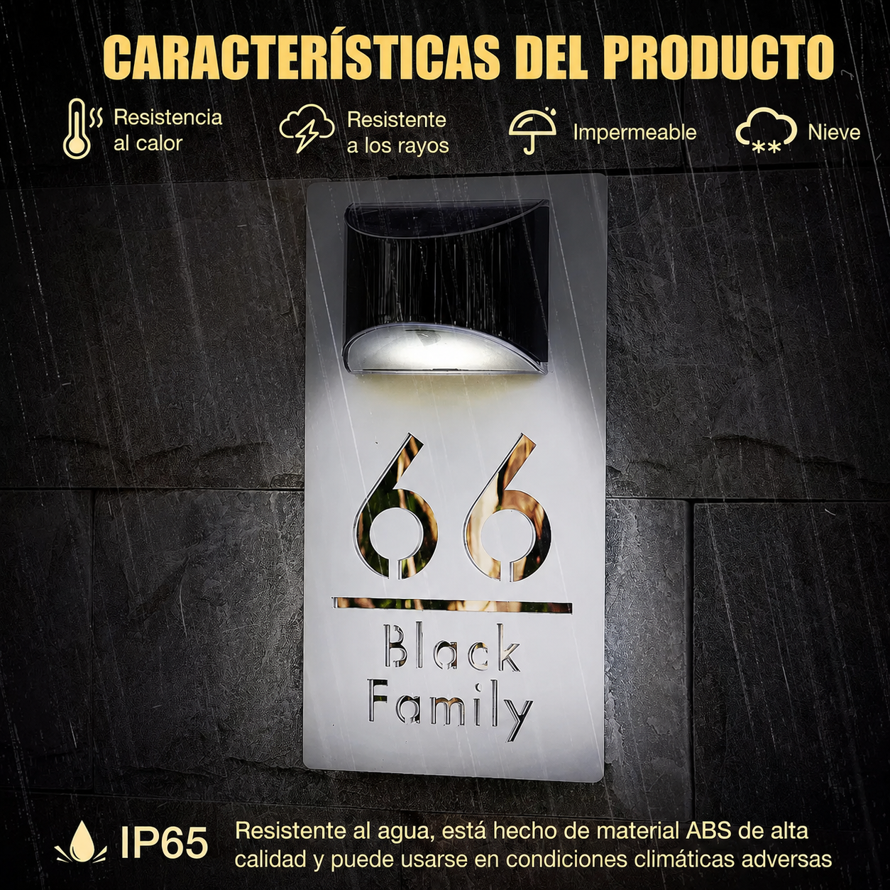 Números de Casa Iluminados Solares Personalizados de Espejo Cortados con Láser con LED Placa de Dirección Impermeable Regalo de Inauguración