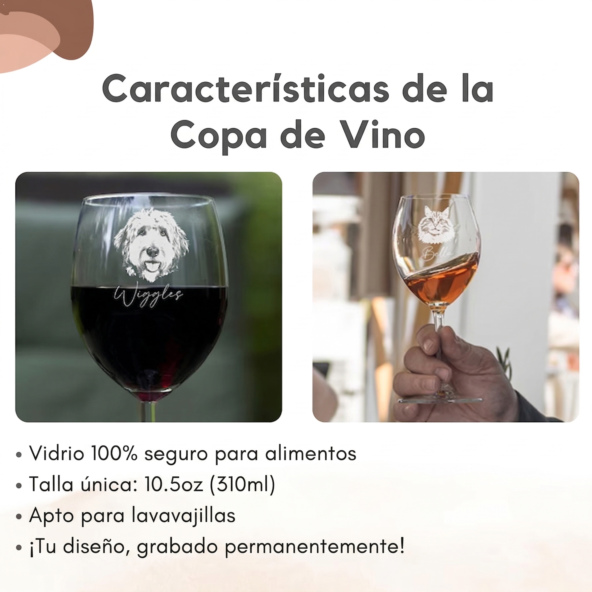Copa de Vino Personalizada con Foto Copa de Vino Grabada Personalizada para Recuerdo o Regalo Conmemorativo