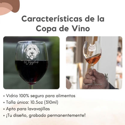 Copa de Vino Personalizada con Foto Copa de Vino Grabada Personalizada para Recuerdo o Regalo Conmemorativo