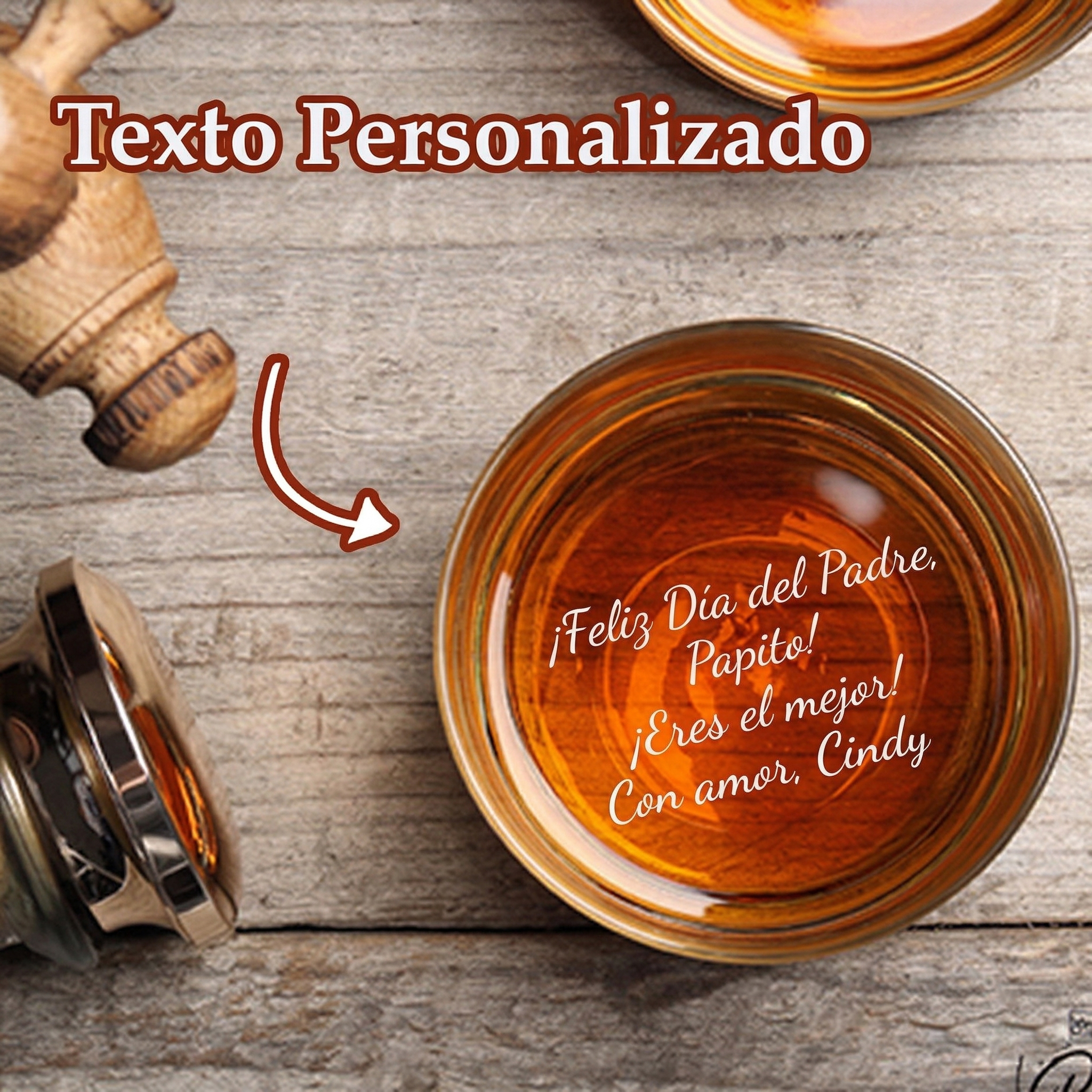 Vaso de Whisky Grabado con Foto, Texto o Logo Vaso Whisky Personalizado con Grabado en la Base para Amantes del Whisky