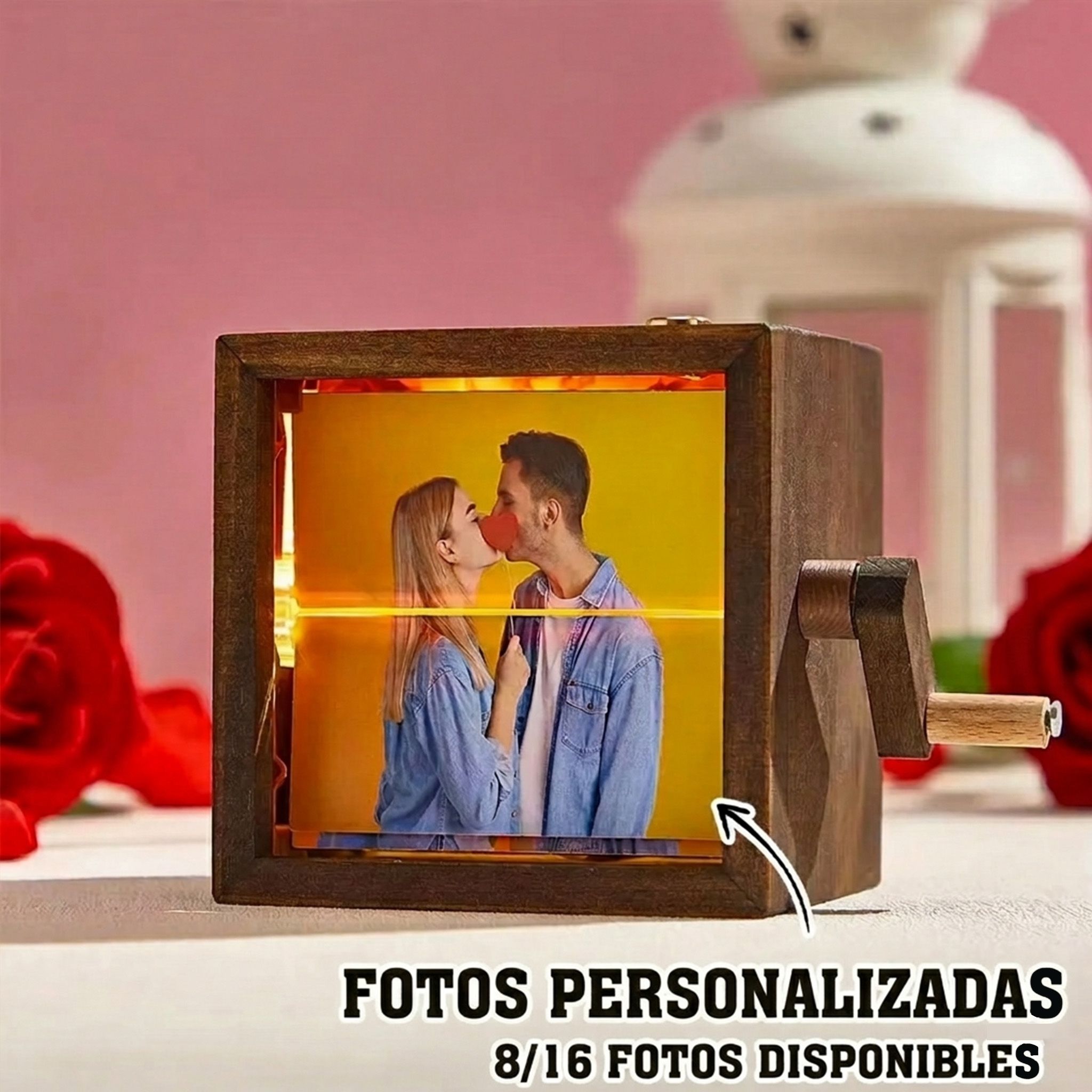 Marco Flipbook Personalizado con Fotos y Grabado Animación Manual y Luz Nocturna Cuadros Personalizados Regalo Pareja