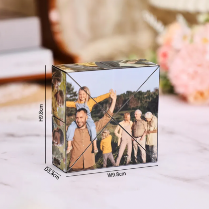 Cubo de Rubik Personalizado de Madera con 15 Fotos Cubo Prisma Plegable Regalo de San Valentín o Aniversario