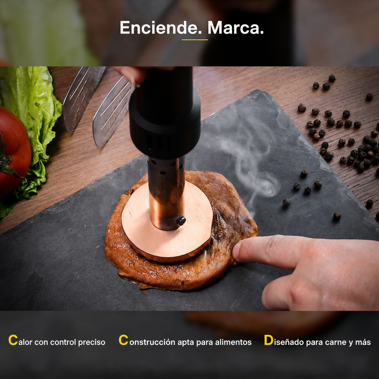 Hierro de Marcar para Carne y Barbacoa Sello Personalizado para Parrilla, Filetes, Hamburguesas y BBQ