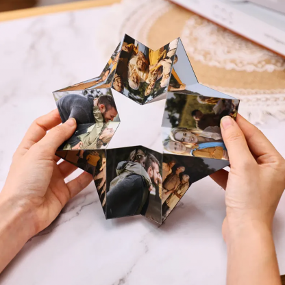 Cubo de Rubik Personalizado de Madera con 15 Fotos Cubo Prisma Plegable Regalo de San Valentín o Aniversario