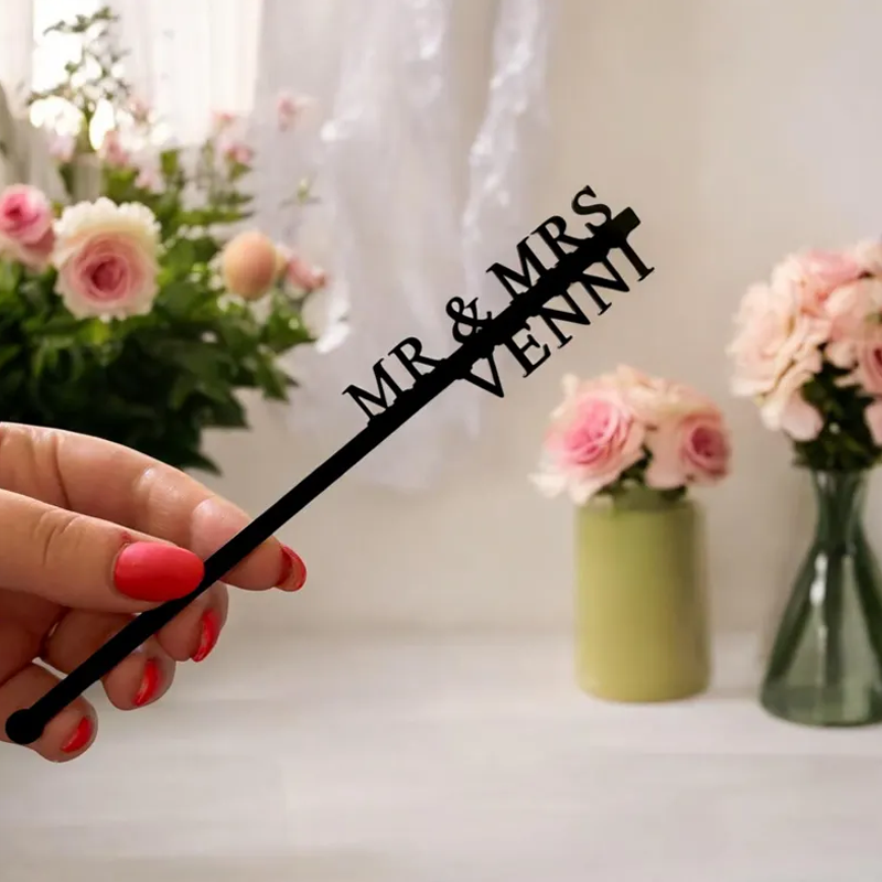 Removedores Personalizados para Boda con Nombre, Iniciales o Monograma Detalles para Cócteles