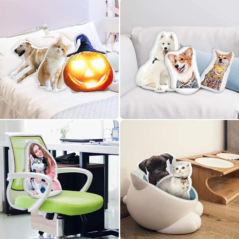 Cojín con Foto de Cara en 3D Almohada Personalizada con Texto y Forma Divertida