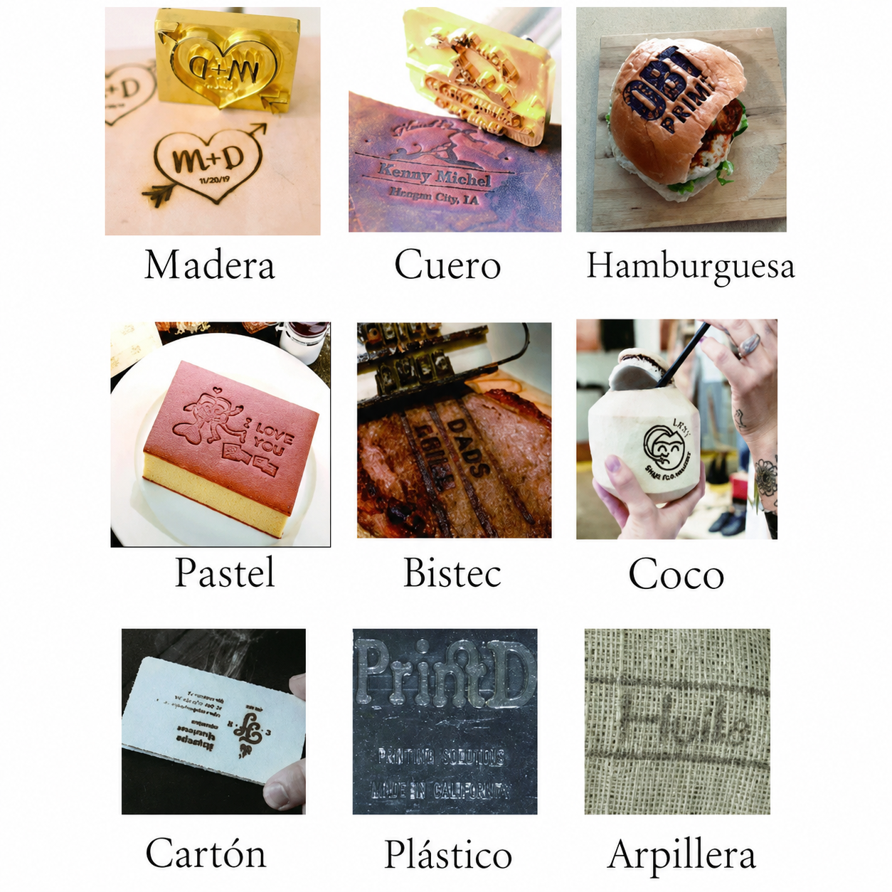Hierro de Marcar Personalizado para Madera y Cuero Sello de Firma o Logo Regalo para Papá y Artesanos