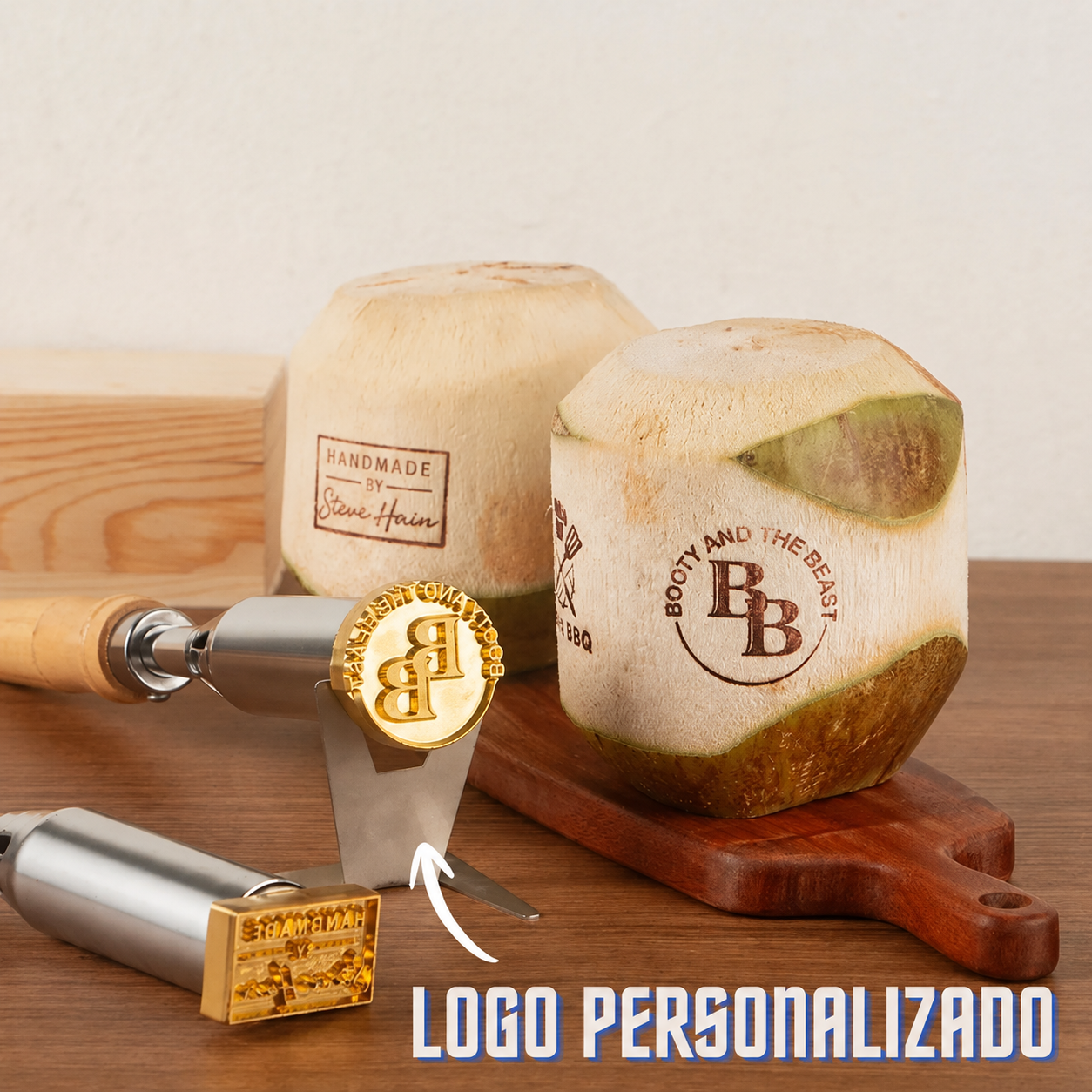 Hierro de Marcar Personalizado con Tu Logo Sello de Metal para Madera, Cuero y Carne Eléctrico o Calentado al Fuego