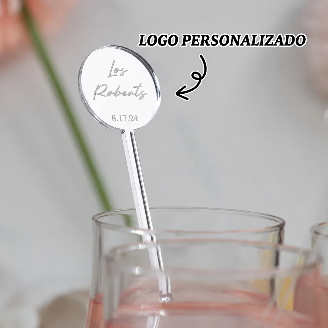 Agitadores de Bebidas Personalizados para Boda con Nombre y Fecha Palitos para Cócteles Regalos para la Fiesta de Bodas