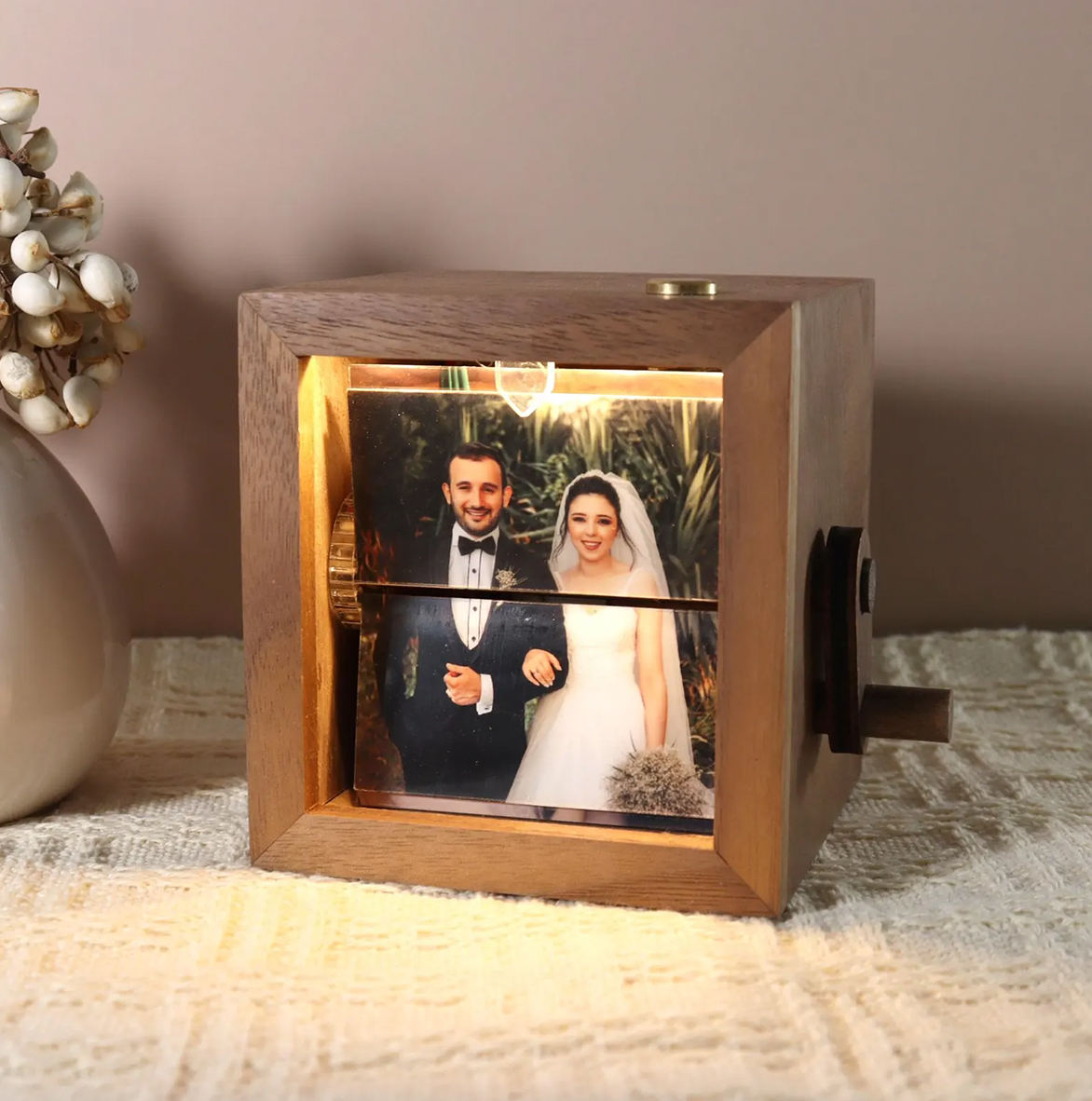 Marco Flipbook Personalizado con Animación Mecánica Manual Cubo de Fotos y Luz Nocturna Cuadros Personalizados Regalo para San Valentín