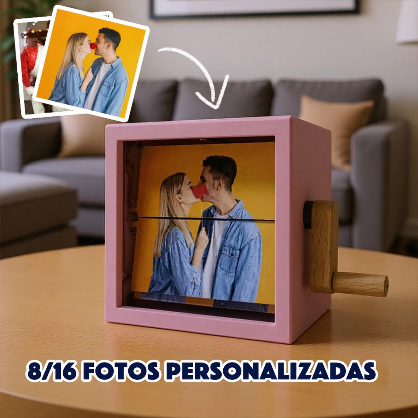 Marco Musical Flipbook Personalizado de Acrílico en Color Cuadros de Fotografías para Regalos San Valentin