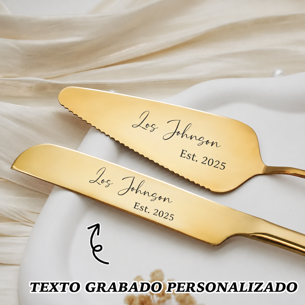 Juego de Servir y Cortar Pastel de Bodas Grabado Regalo de Cuchillos y Tenedores para Despedida de Soltera