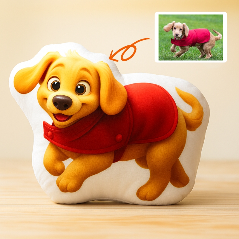 Almohadas con Foto de Mascota Estilo Pixar Cojín Conmemorativo en 3D para Perros y Gatos
